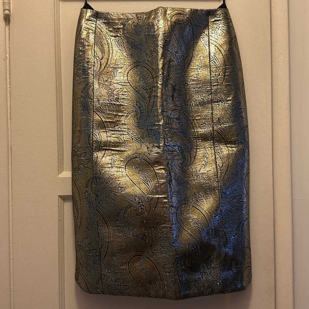 Jenni Kayne vintage gold foil tapestry skirt size 4